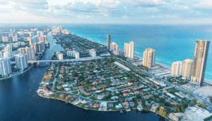 Vue aérienne de Miami Beach