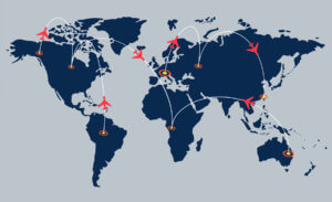 Carte du monde des vols 
