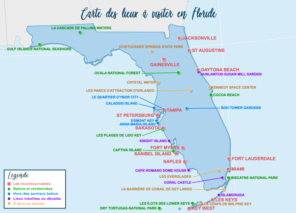 carte touristique de la Floride 